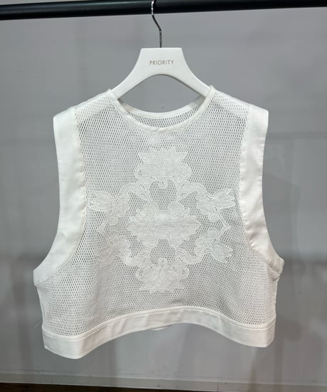 【PRIORITY 26SS】  P62001KRアイレットレースメッシュタンク