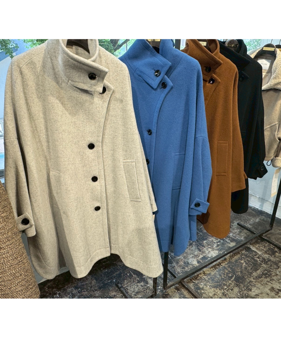 Lallia Mu 25AW】2514141 スタンドカラーフレアコート | selects