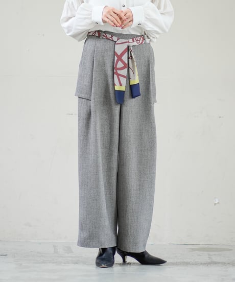 【Lallia Mu 26AW】  2613767 スカーフベルトワイドパンツ