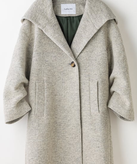 【Lallia Mu 26AW】2614170 ビッグカラースライバーコート