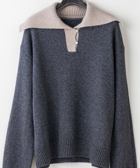 【Lallia Mu 26AW】2614444 セーラーカラーニット