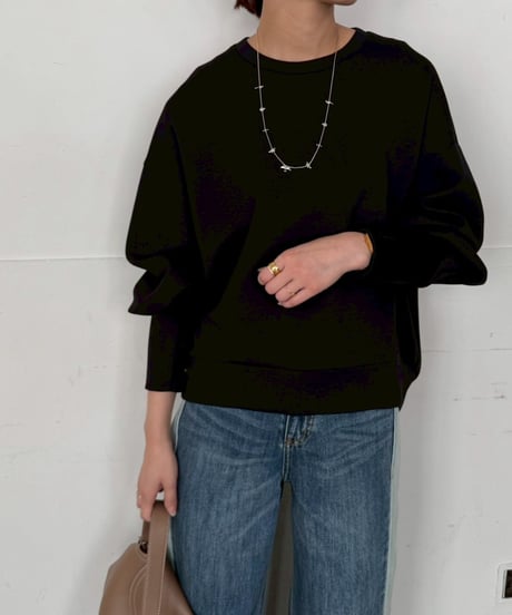 【cafune】515923　double knit volume sleeve pullover