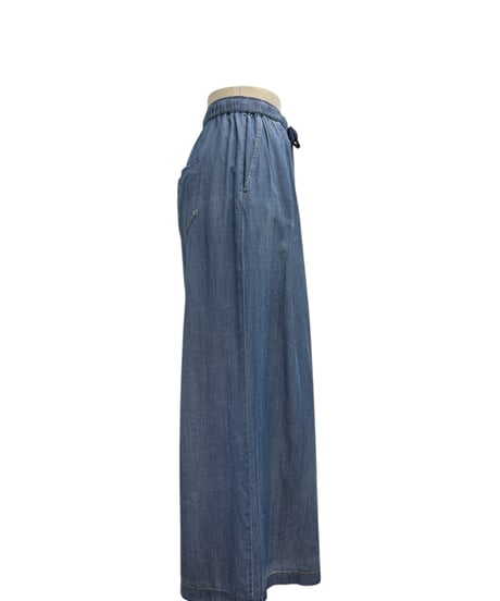 【ayane】  816304　シアーデニムタックワイドパンツ