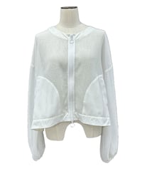 【ayane】 836614 クルーネックメッシュブルゾン