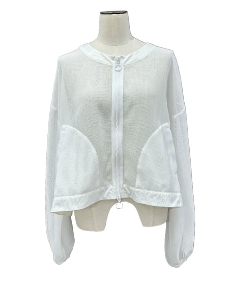 【ayane】 836614 クルーネックメッシュブルゾン
