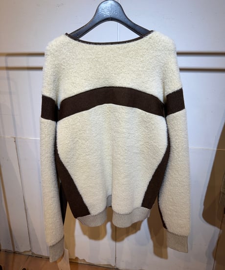 【Lallia Mu 26AW】2614438 バイカラーシャギーニットブルゾン