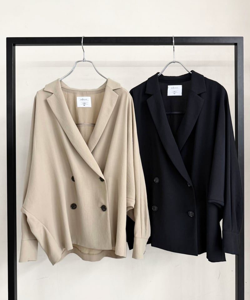 cafune カフネ ドルマンドレープワッシャージャケット ブラック cafune】 535416 drape washer dolman jacket | s