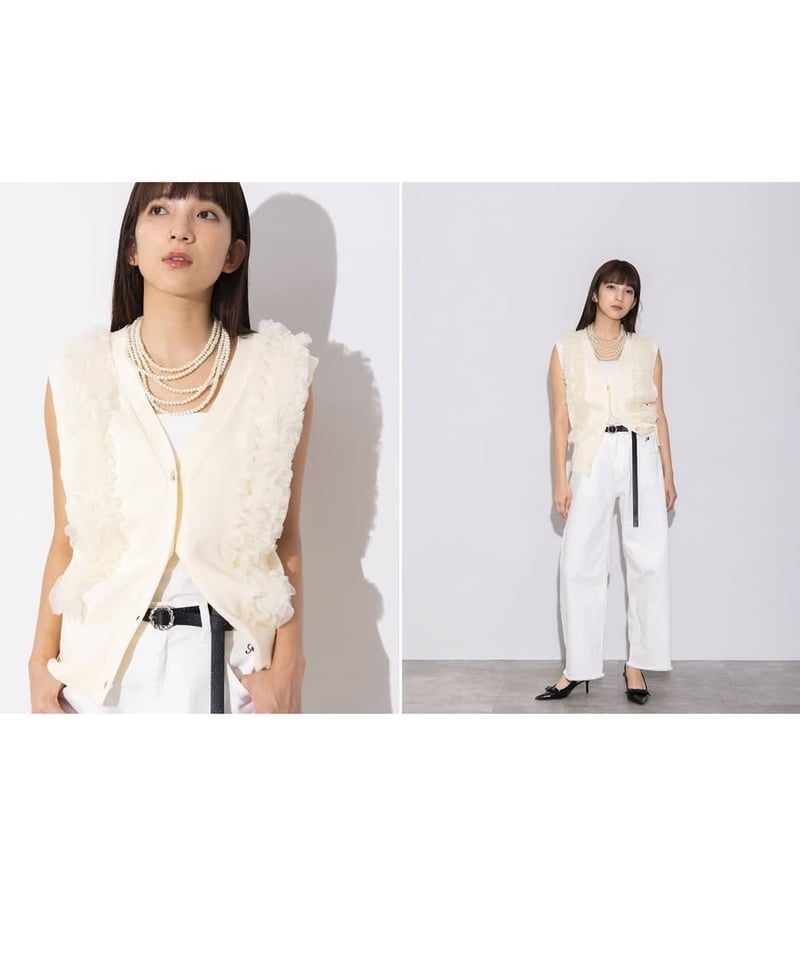 MARGAUX VINTAGE】KN - 26021 - S チュールフリルベスト | se