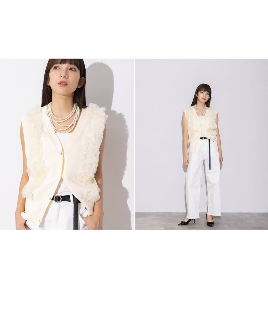 MARGAUX VINTAGE】KN - 26021 - S チュールフリルベスト | se