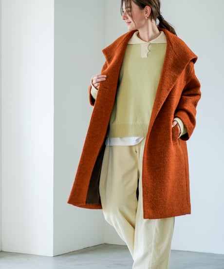 【Lallia Mu 26AW】2614170 ビッグカラースライバーコート