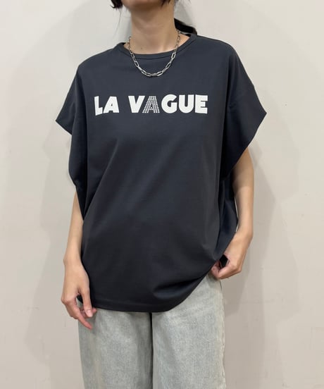 【siro de labonte】R613219 LA VAGUEtuck sleeve Tshirt(ラバー＆メタル） 30/-highgauge cotton