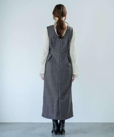 【Lallia Mu 26AW】2614383 ペプラムウエストワンピース