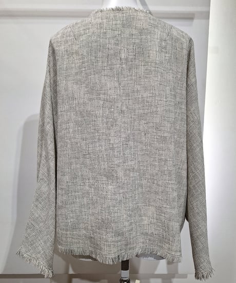 【cafune】615401 mesh tweed no collar jacket