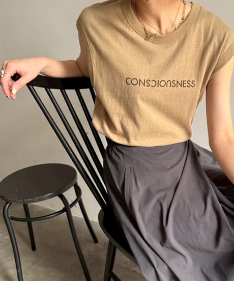 【cafune 】535938 slub cotton logo tee