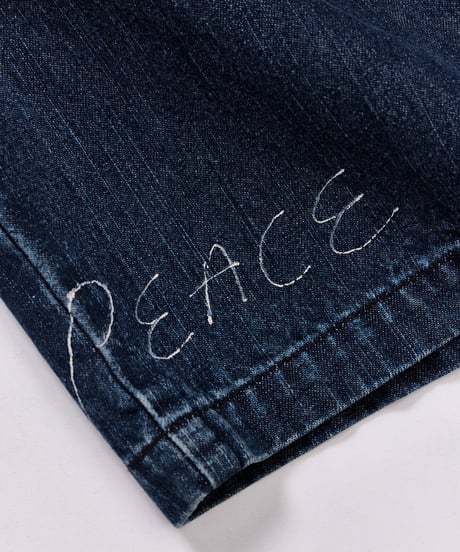 【FREERAGE】226AP317 "10oz DENIM" ラフ＆タフイージーパンツ -Hand Paint-／ALL WE NEED IS PEACE