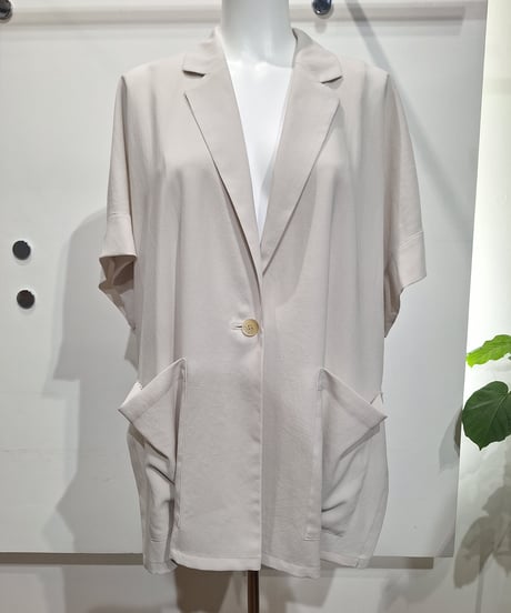 【cafune】625405 mat stretch georgette half sleeve jacket