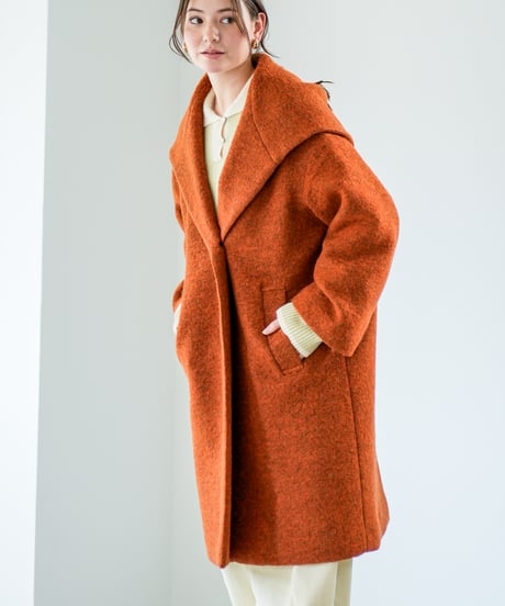 【Lallia Mu 26AW】2614170 ビッグカラースライバーコート