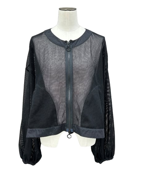 【ayane】 836614 クルーネックメッシュブルゾン