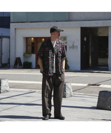【MANUAL ALPHABET】 MA-S-843 LEOPARD S/S OPEN COLLAR SHIRTS