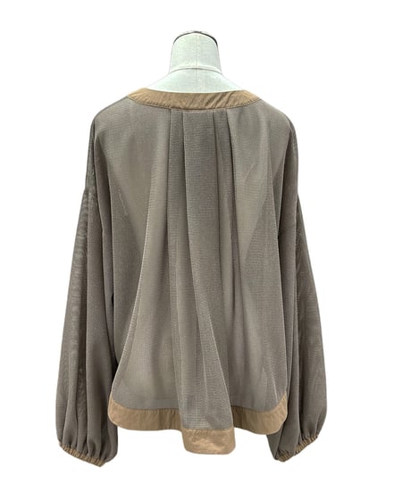 【ayane】 836614 クルーネックメッシュブルゾン