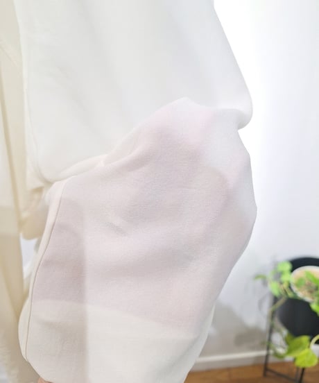 【cafune】625932 mat stretch georgette long T
