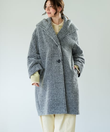 【Lallia Mu 26AW】2614171 ビッグカラーチェックコート