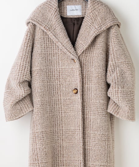 【Lallia Mu 26AW】2614171 ビッグカラーチェックコート