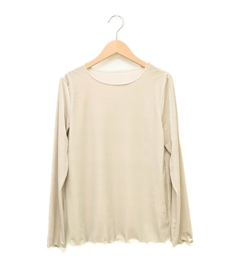 【trois】T246-82068 ストレッチベロア ラウンドネックトップス