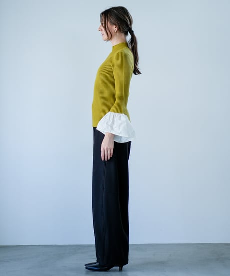 【Lallia Mu 26AW】2614434 デタッチカフリブニット
