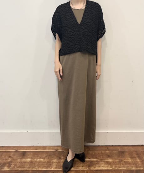 【siro de labonte】R613316 short vest cut Jacquard