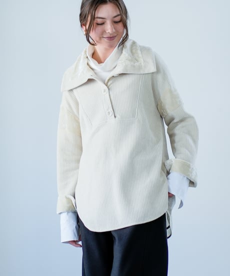 【Lallia Mu 26AW】2614512 クォーターリブジャージープルオーバー