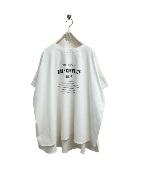 【ayane】  826519 ポンチョ型ロゴTシャツ