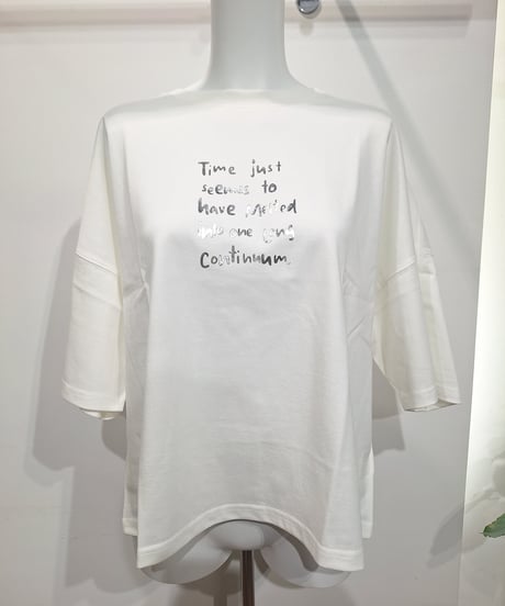 全国送料185円【SUGARROSE】269333 箔プリント切り替えTシャツ