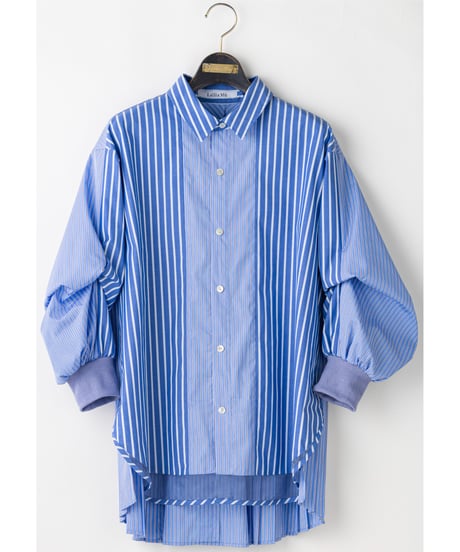 【Lallia Mu 26AW】2614692 バックプリーツストライプシャツ