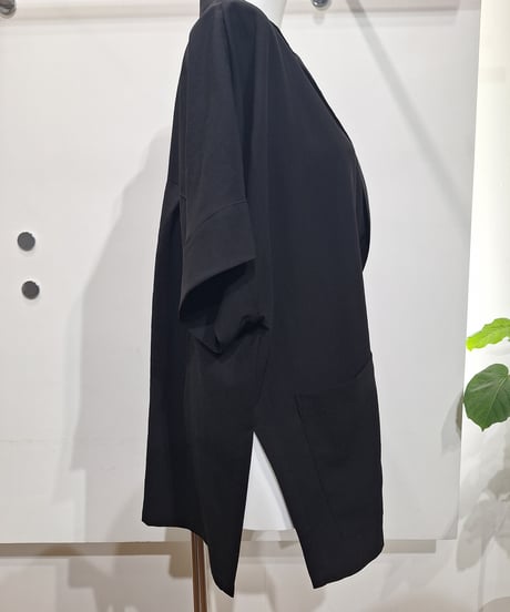 【cafune】625405 mat stretch georgette half sleeve jacket