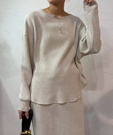【cafune】615907 waffle relax pullover