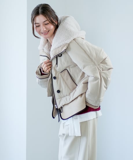 【Lallia Mu 26AW】2614175 スエードドッキングボアコート