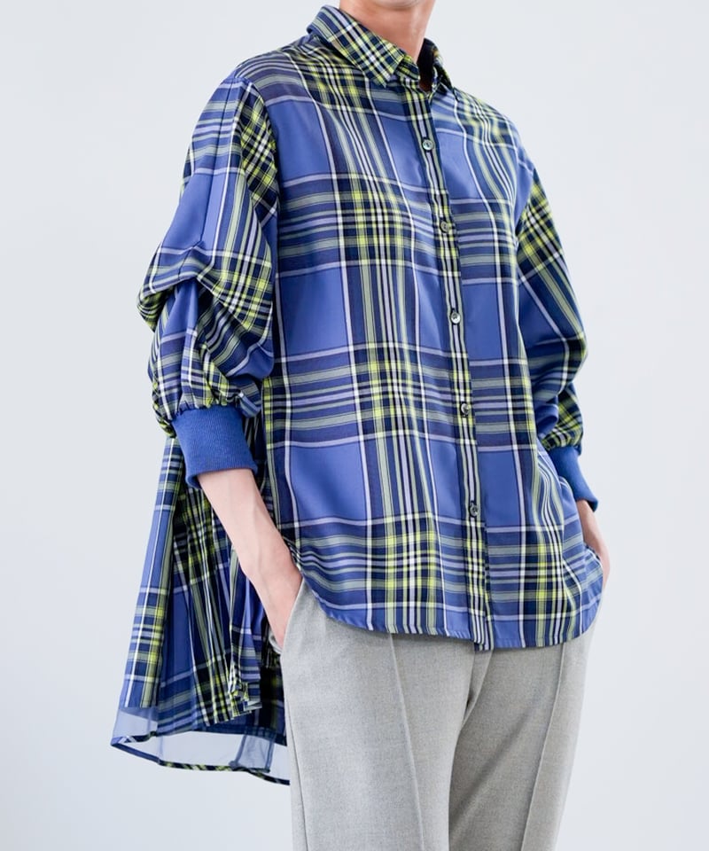 Lallia Mu】バックプリーツシアーシャツ【Made in Japan】 - Carry On