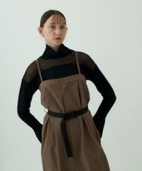 【Ordinary】BO25-924T Switch Tulle Draw-neck Pullover シアータートル