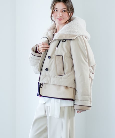 【Lallia Mu 26AW】2614175 スエードドッキングボアコート