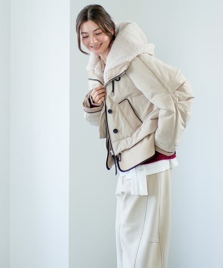 【Lallia Mu 26AW】2614175 スエードドッキングボアコート