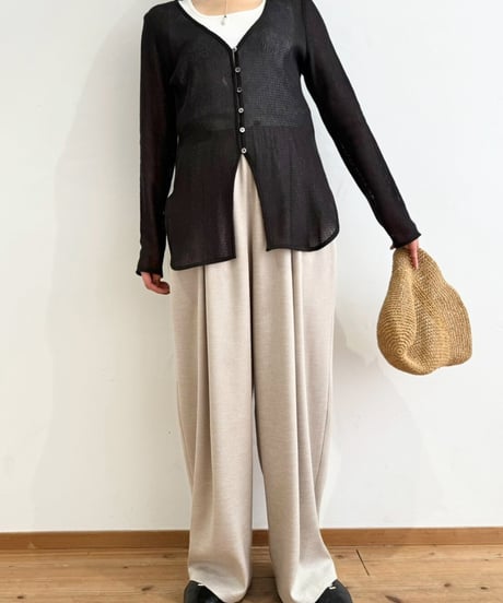 【cafune】525616 slub polyester volume pants