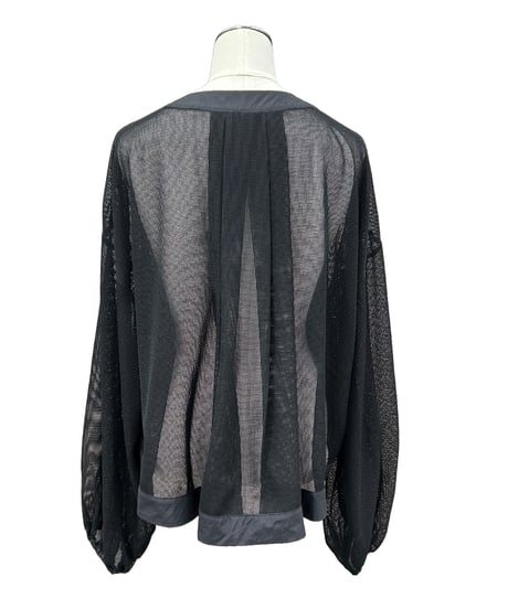 【ayane】 836614 クルーネックメッシュブルゾン