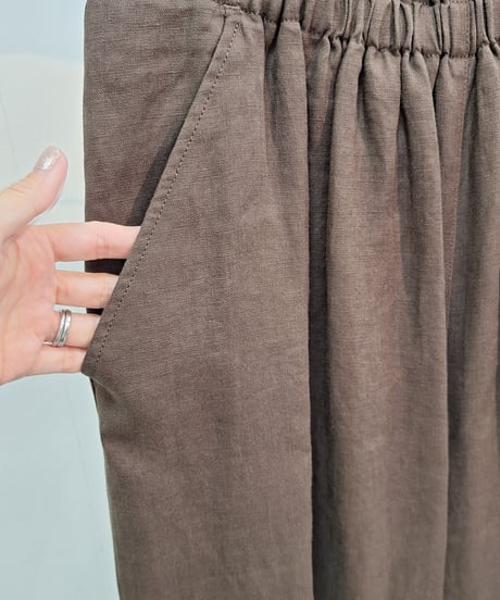 【cafune】525606 FRENCH LINEN gather pants
