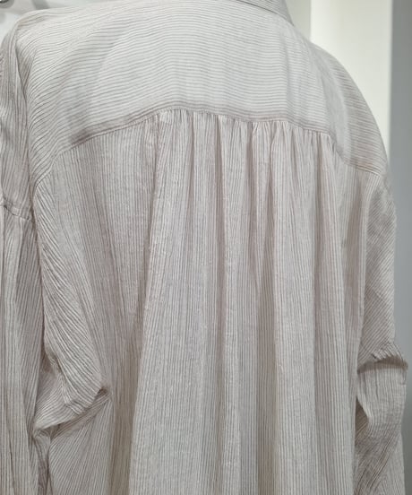 【cafune】625918 cotton stripe voile gather pullover