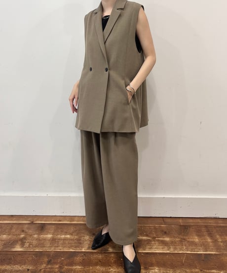 【siro de labonte】R613303 tuck easy pants stretch twill