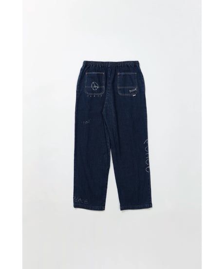 【FREERAGE】226AP317 "10oz DENIM" ラフ＆タフイージーパンツ -Hand Paint-／ALL WE NEED IS PEACE