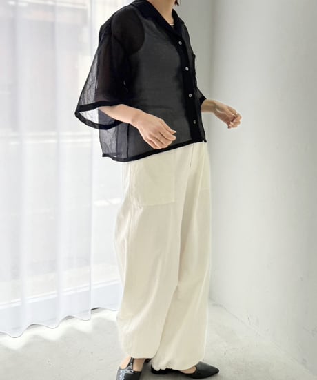【cafune】525913 cupra organdy short shirt