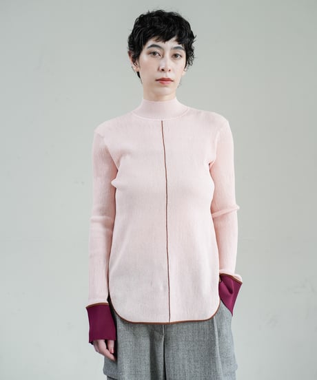 【Lallia Mu 26AW】  2613411 バイカラープリーツシアーニット