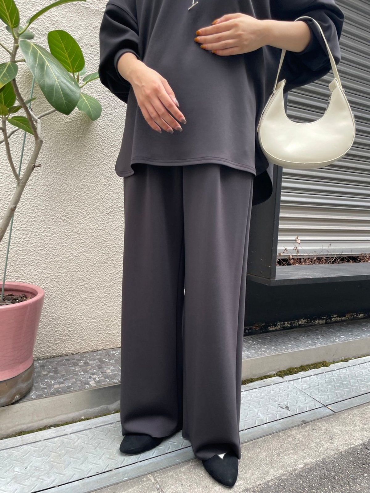 cafune】 435618 double kint easy wide pants | cafune】 435618 double kint easy wide pants |